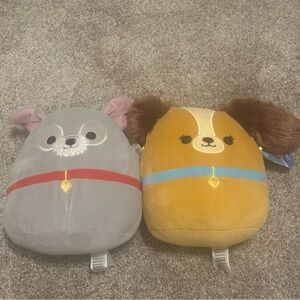 new with tags 8” squishmallows lady and the tramp dogs gift set Disney
